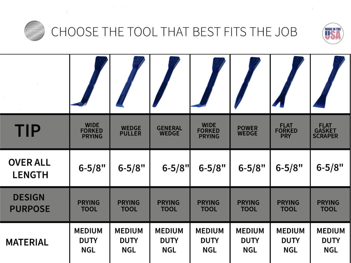 ZB-M14-BLK: 14-Piece Automotive Detail Prying Tools and Scrapers Kit