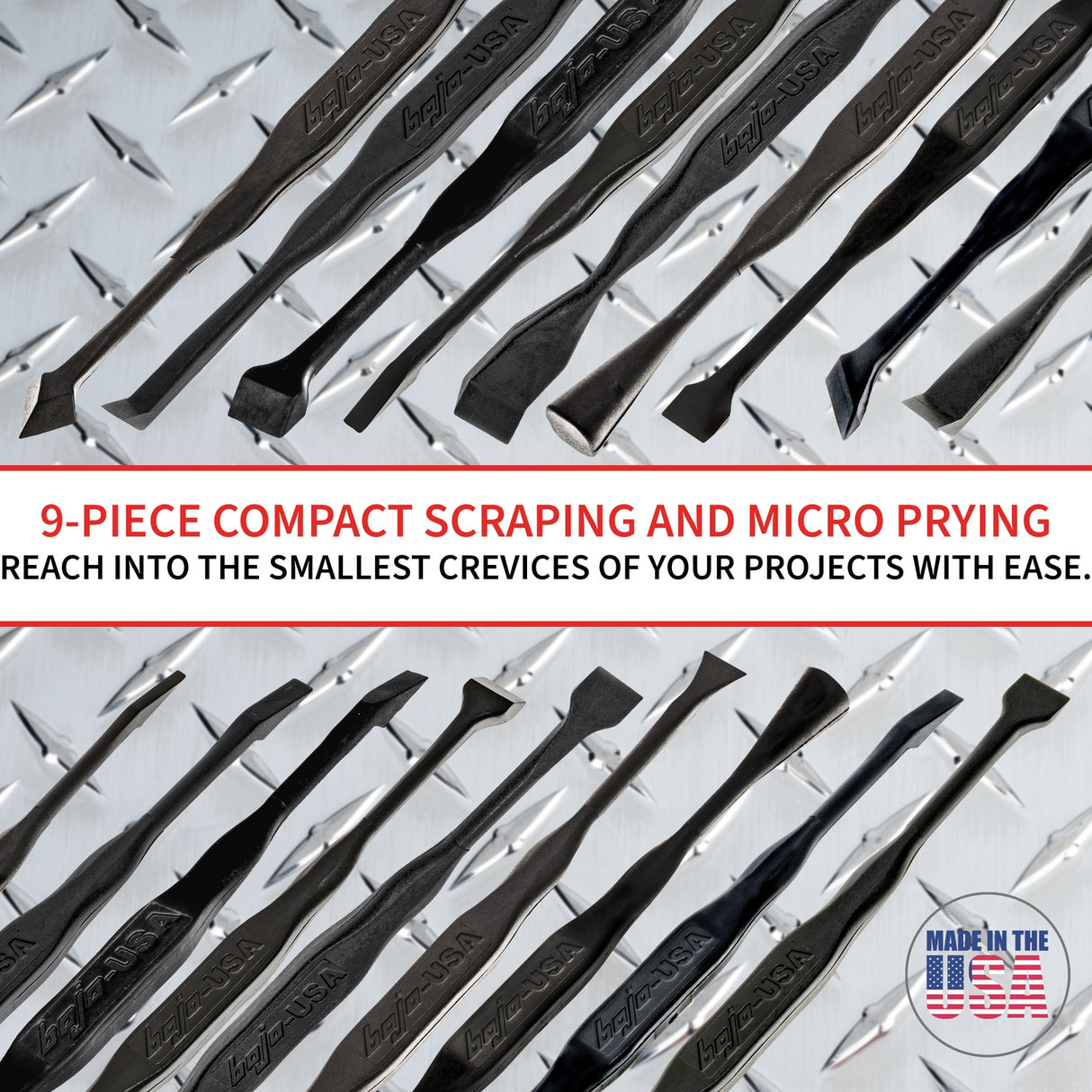 MST2-FT9-FINE: 9-Piece Compact Scraping and Micro Prying F1 Kit