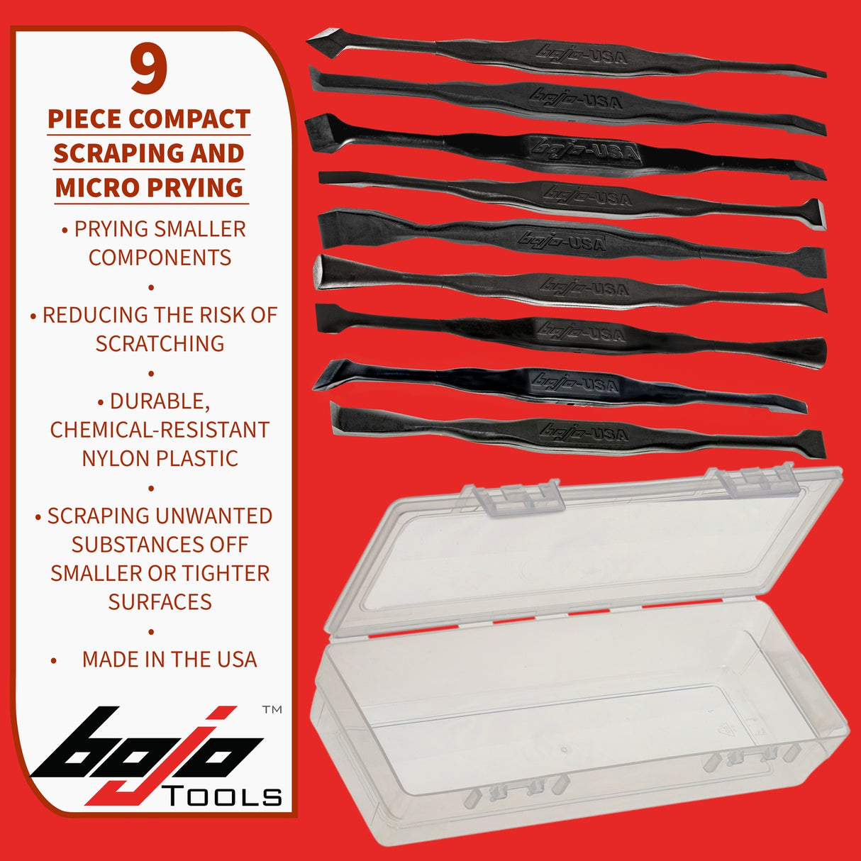 MST2-FT9-FINE: 9-Piece Compact Scraping and Micro Prying F1 Kit
