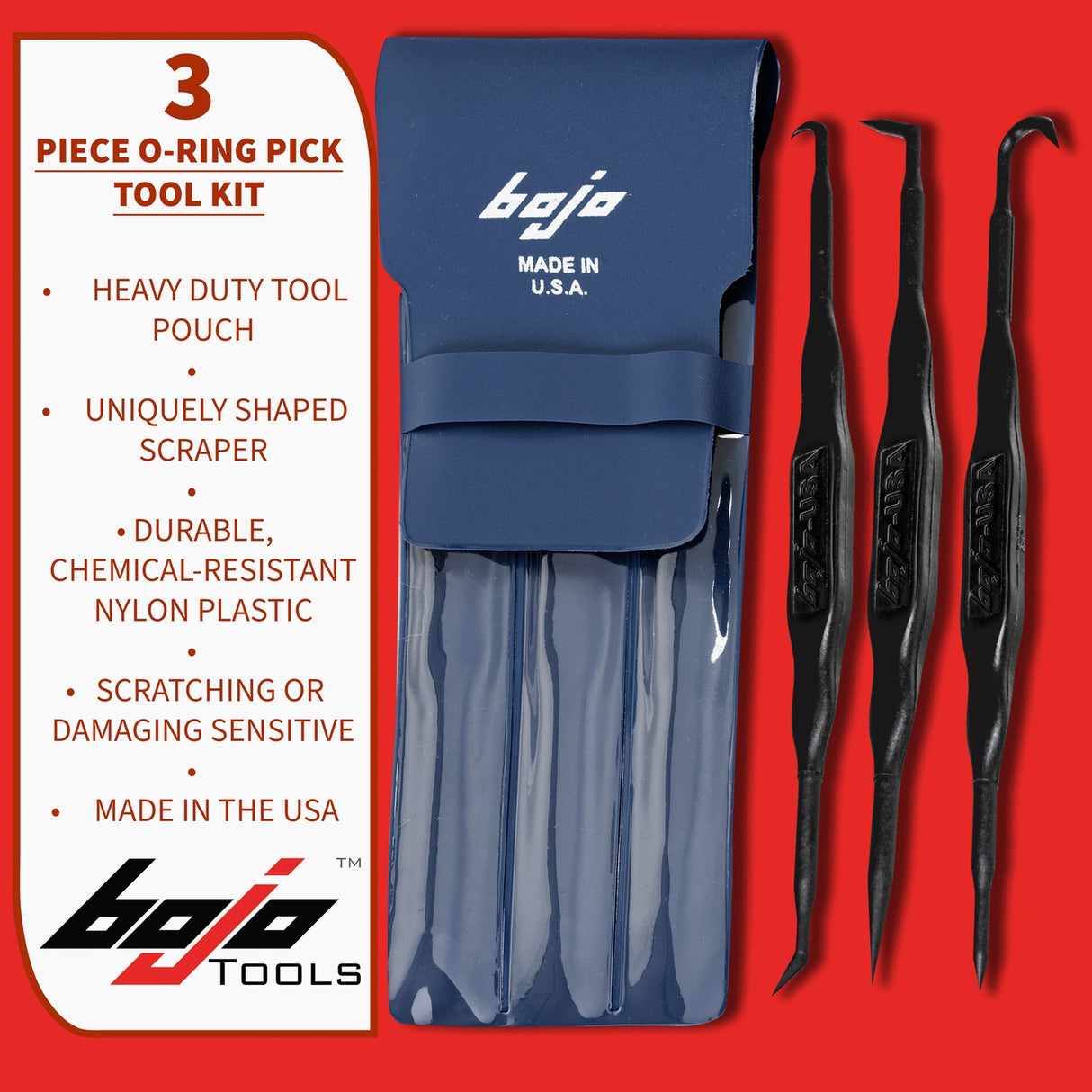 ORT2-3KIT-XNGL: 3-Piece O-Ring Pick Tool Kit 1 in Pouch