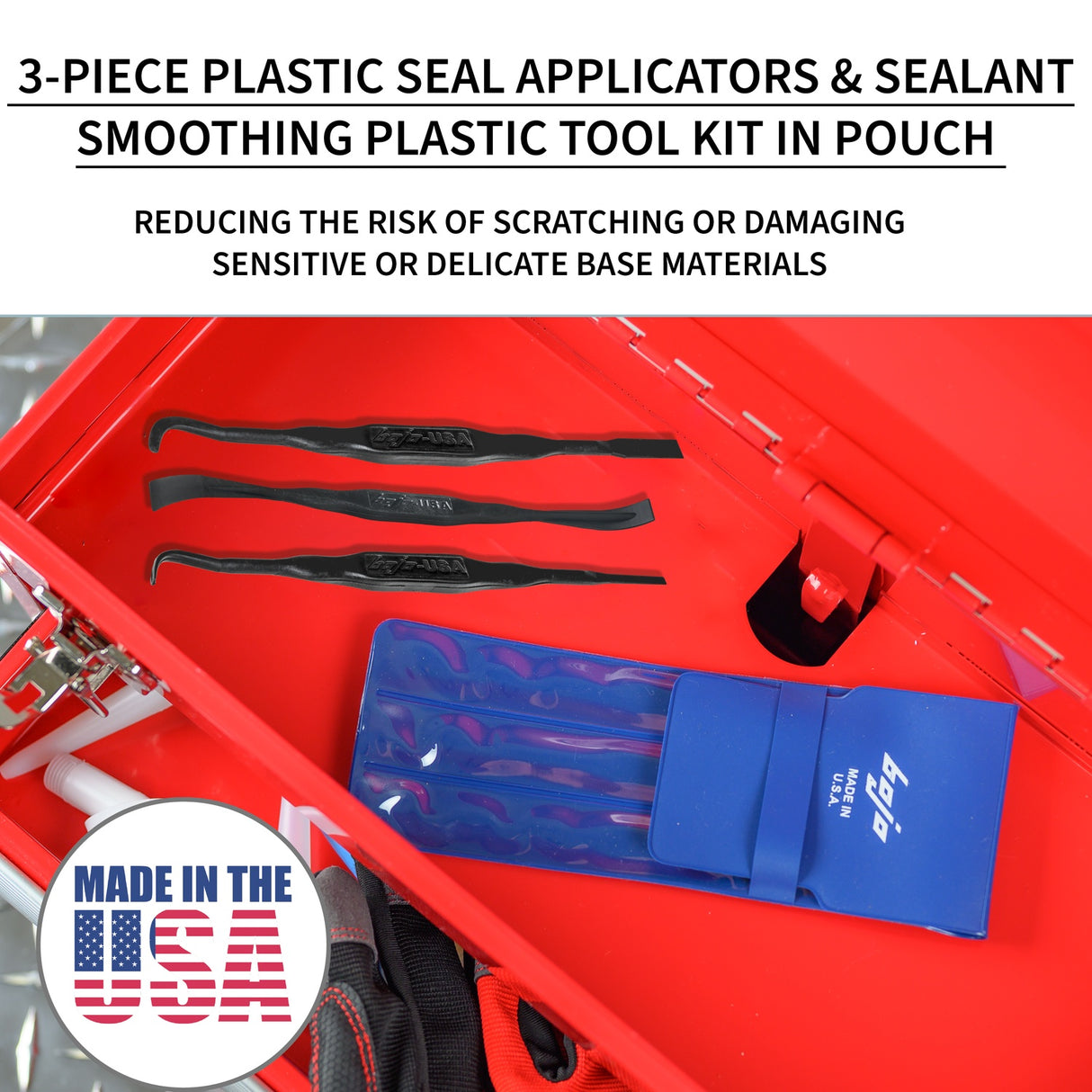 SAT2-3KIT-XNGL: 3-Piece Seal Applicators & Sealant Smoothing Plastic Tool Kit in Pouch