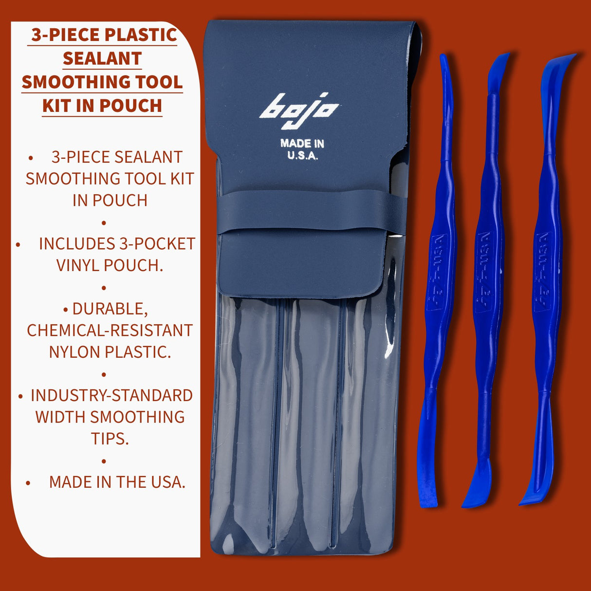 SST2-3KUK-UNGL: 3-Piece Sealant Smoothing Tool Kit in Pouch