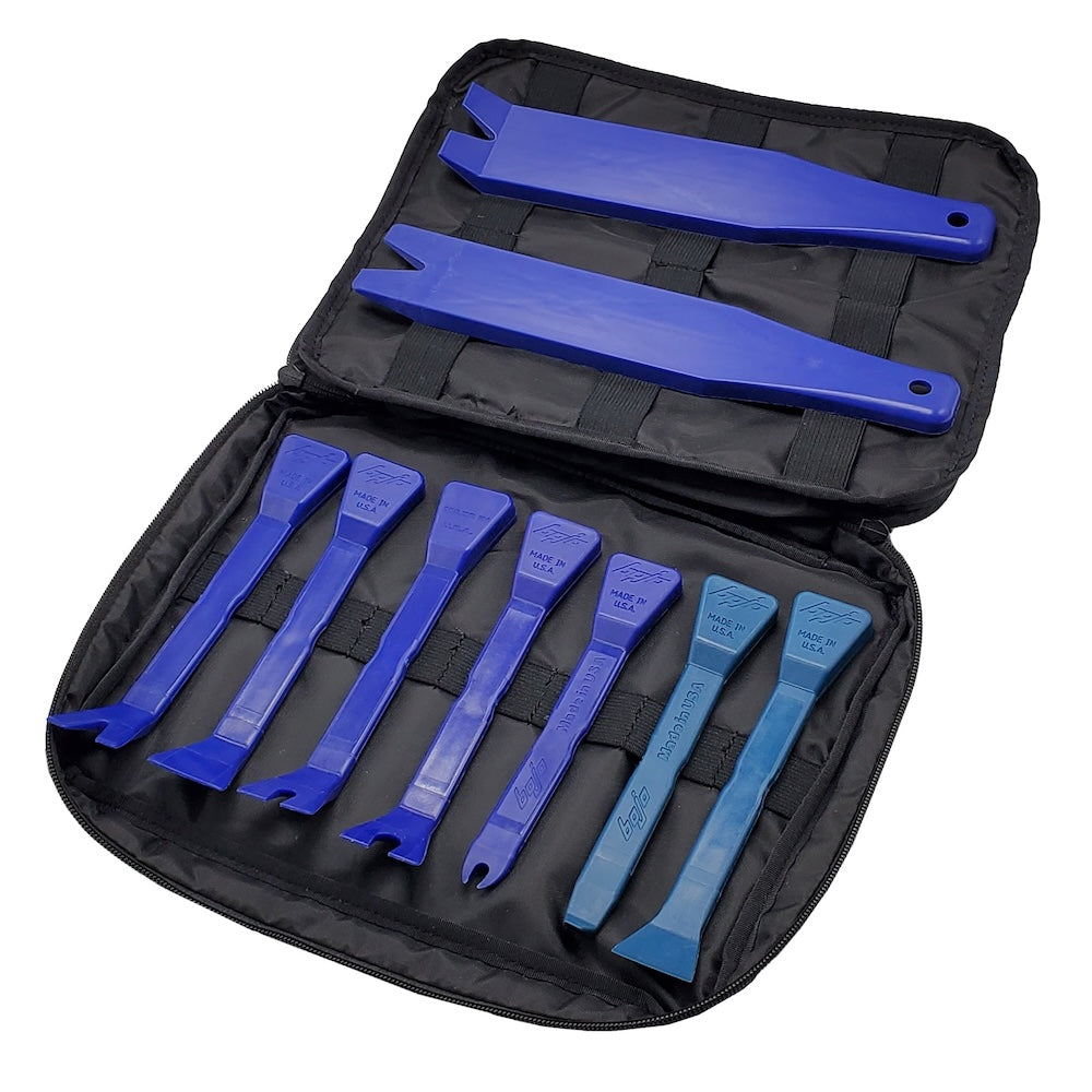ZB-M9-AIP-BLK: 9-Piece Automotive Interior Pry Tool Kit in Zipper Bag