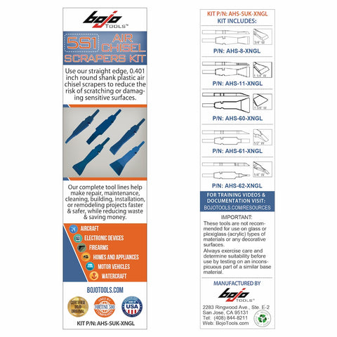 Image of AHS-SUK-XNGL: 5-Piece Plastic Air Chisels Scrapers Kit