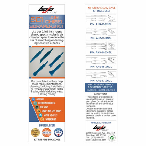 Image of AHS-SUK2-XNGL: 5-Piece Plastic Air Chisels Scrapers Kit