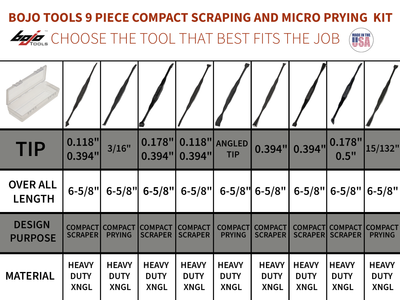 MPT2-FT9-FINE: 9-Piece Compact Scraping and Micro Prying F1 Kit