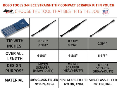 MST2-3KIT-XNGL: 3-Piece Micro Scraper Tool Kit in Pouch