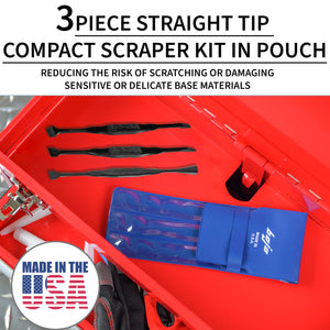 MST2-3KIT2-XNGL: 3-Piece Straight Tip Compact Scraper Kit in Pouch