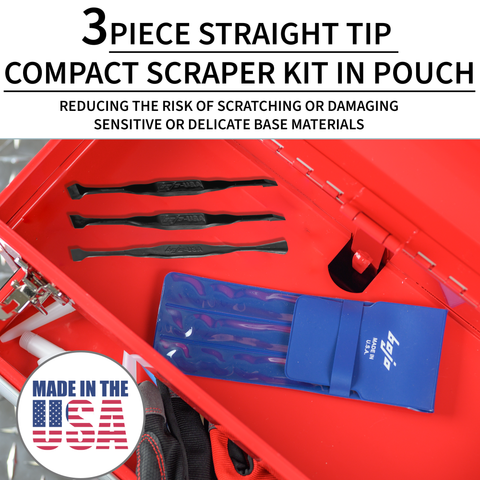 Image of MST2-3KIT2-XNGL: 3-Piece Straight Tip Compact Scraper Kit in Pouch