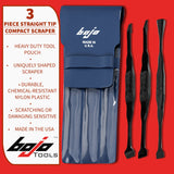 MST2-3KIT2-XNGL: 3-Piece Straight Tip Compact Scraper Kit in Pouch