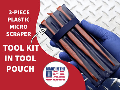 MST2-3KIT3-CEL: 3-Piece Plastic Micro Scraper Tool Kit in Pouch