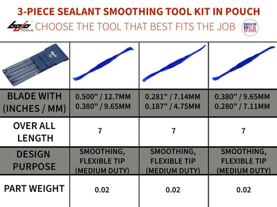 SST2-3KUK-UNGL: 3-PIECE COMPOSITE PLASTIC SEALANT SMOOTHING KIT