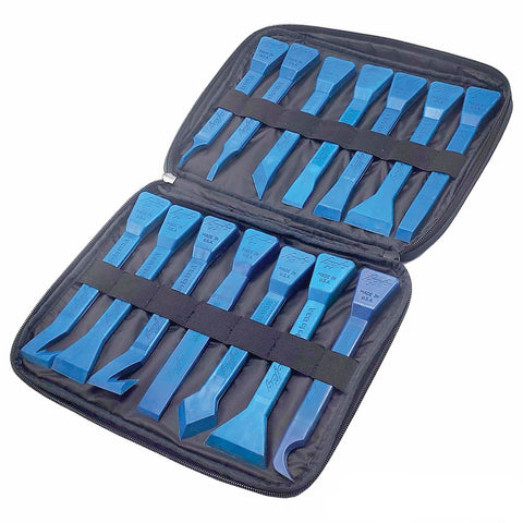 Image of ZB-M14-AST-BLK: 14-Piece Aircraft Sealant Scraper Tool Kit in Zipper Bag