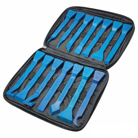 Image of ZB-M14-AST-BLK: 14-Piece Aircraft Sealant Scraper Tool Kit in Zipper Bag