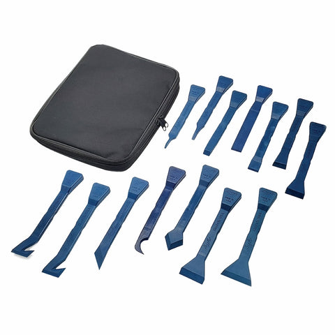 Image of ZB-M14-AST-BLK: 14-Piece Aircraft Sealant Scraper Tool Kit in Zipper Bag